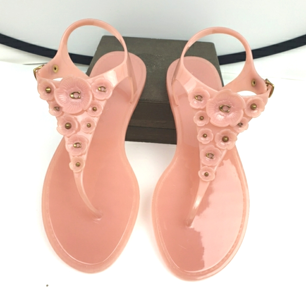 Coach tea rose Jelly sandals women's size 8 Peony trmulti